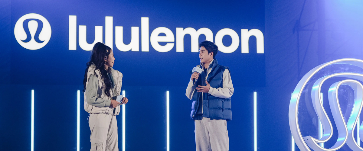 演员韩东君惊喜现身lululemon天猫超级品牌日，演绎冬日型格